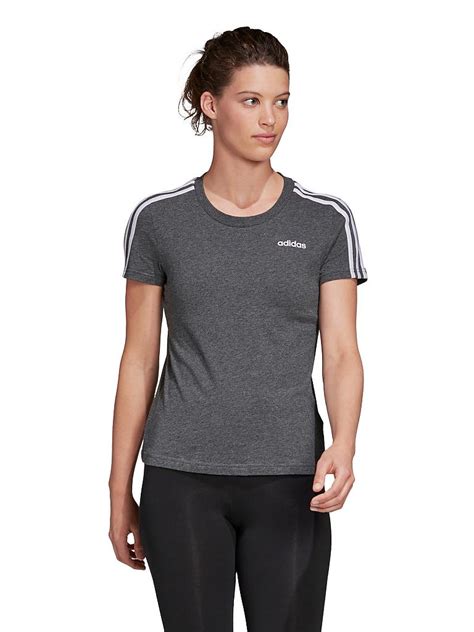 adidas t shirt grau mit schwarzen streifen damen